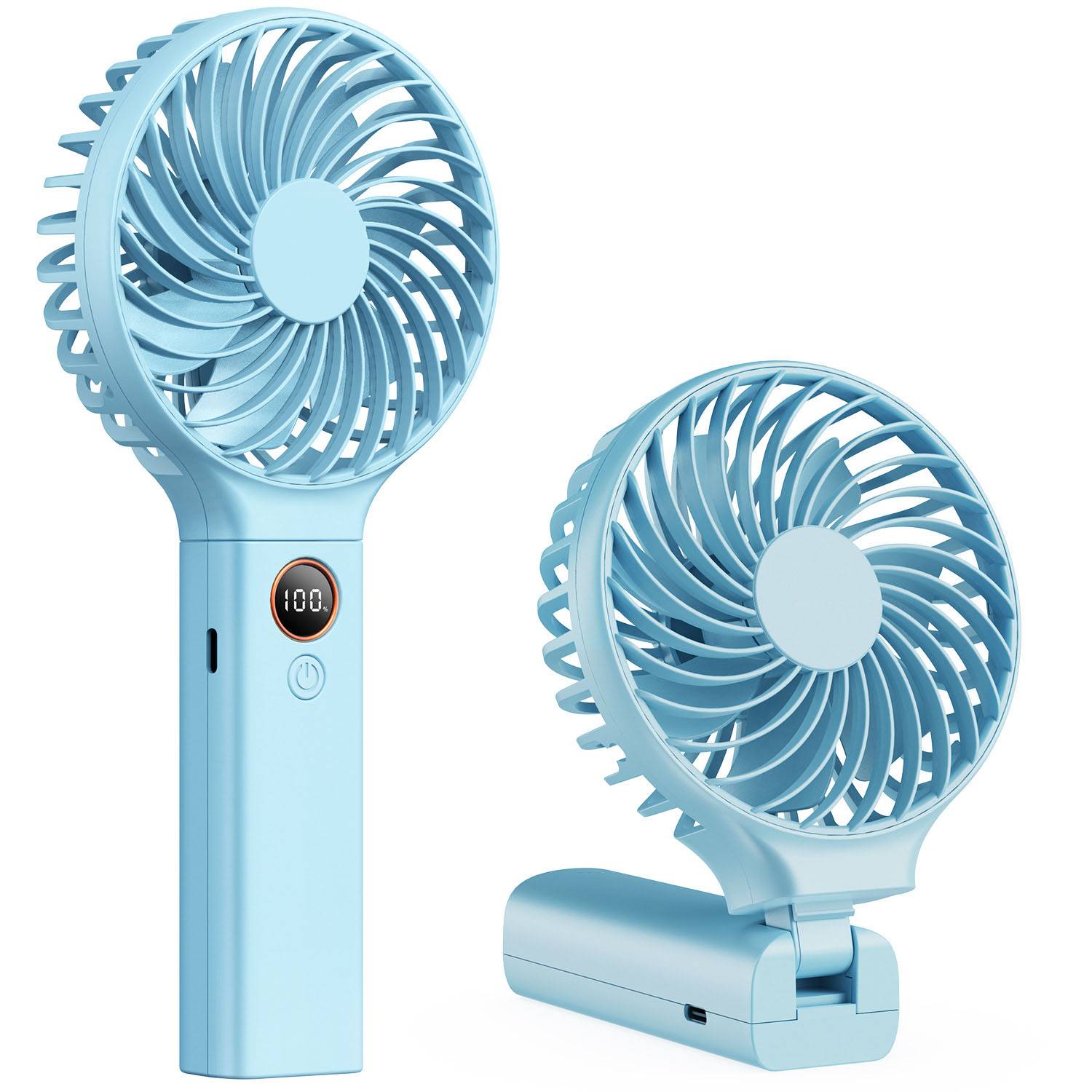 Compact Foldable 6-Speed Handheld Fan LED Display 3