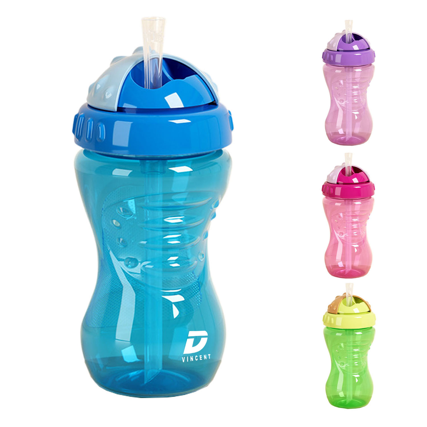 11oz No-Spill Soft Easy Grip Straw Sippy Cup for Toddlers 6