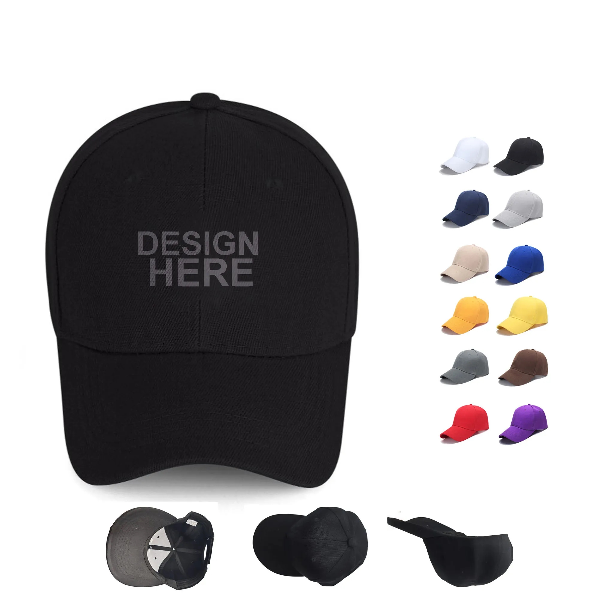 Adjustabe 6 Panel Baseball Cap 5