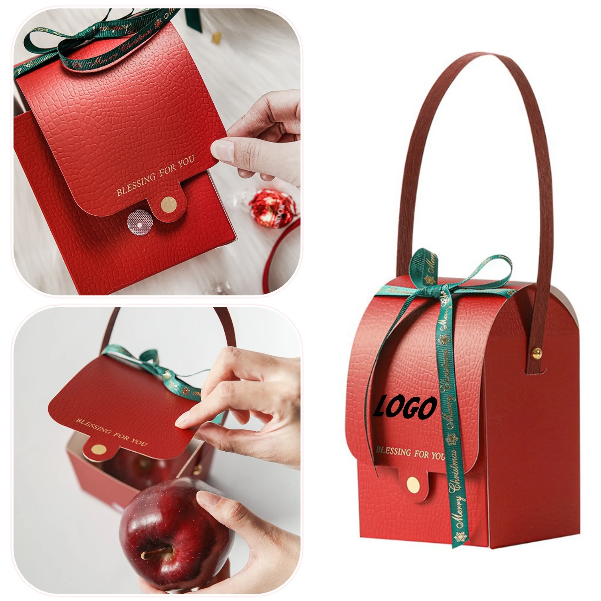 Festive Christmas Tote Bags with Handles