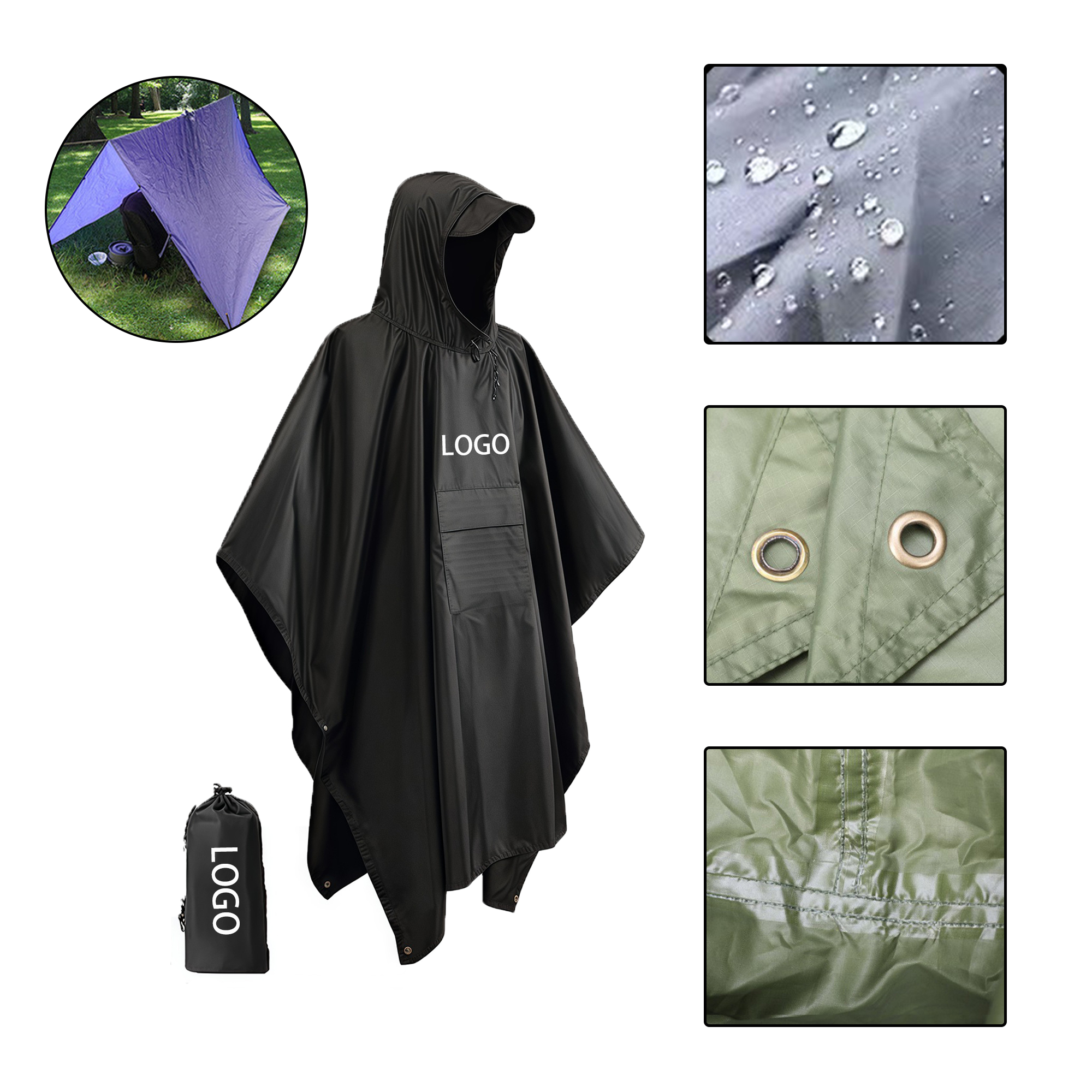MOQ:10pcs Reusable Rain Poncho 1