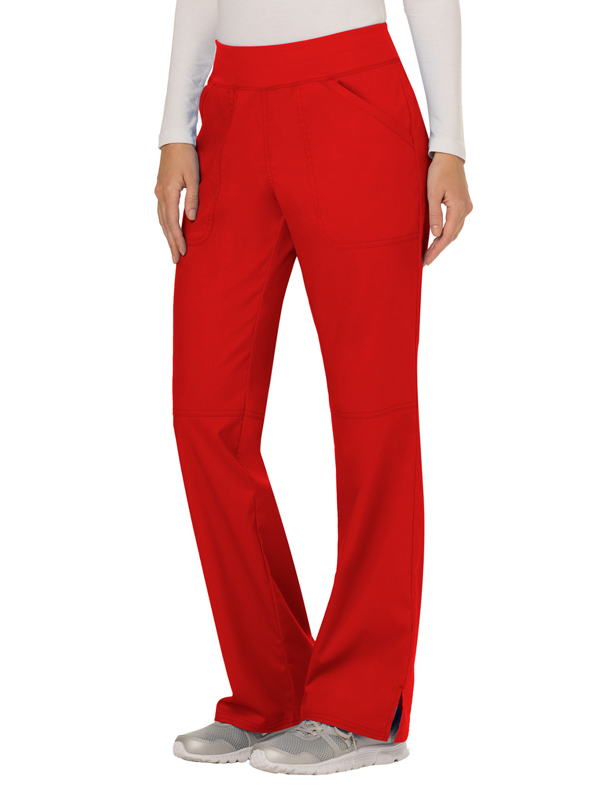 Cherokee - Workwear Revolution - Women's 4-Pocket Mid Rise Straight Leg Pull-on Pant 28