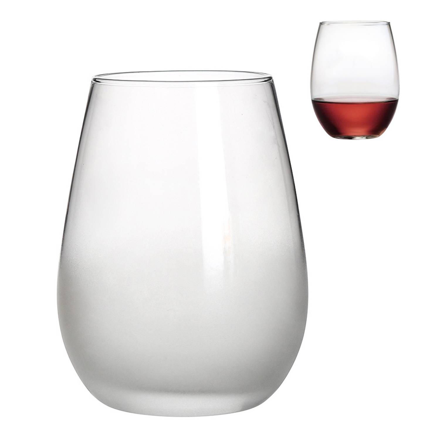 17oz Clear Stemless Wine Glass 5