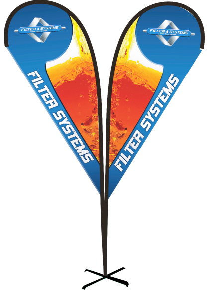 14' Double Sided Tear Drop Flag 1