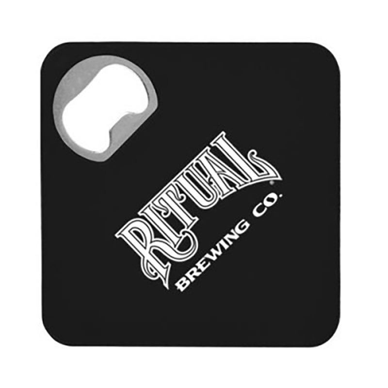 Square Bottle Opener with Coaster 15