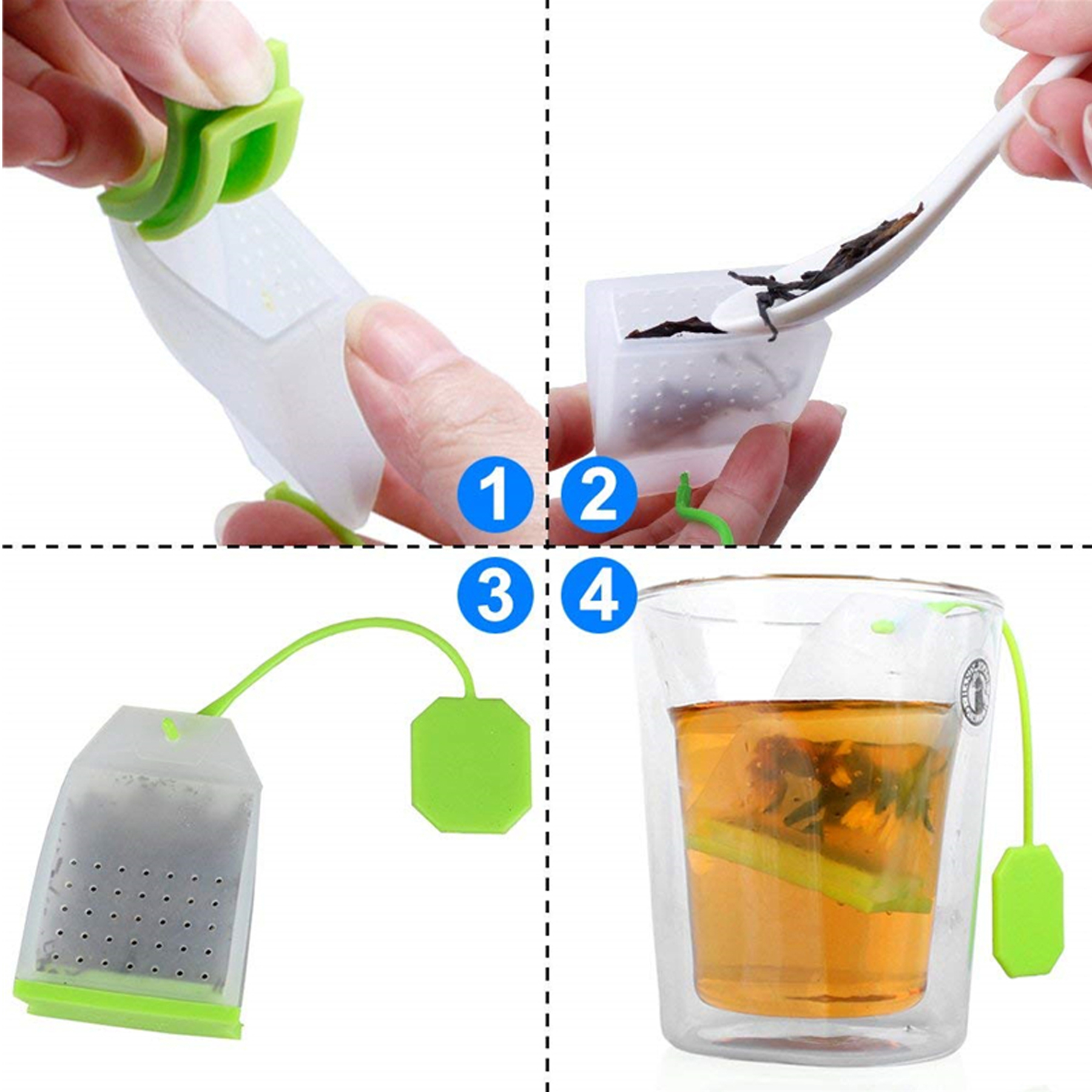 Silicone Reusable Tea Bag Filters 3