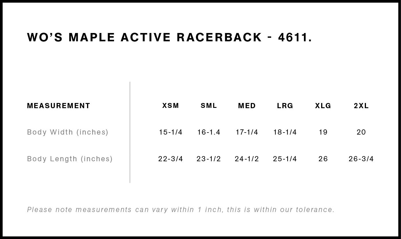 Wo's Maple Active Blend Racerback | 4611 14
