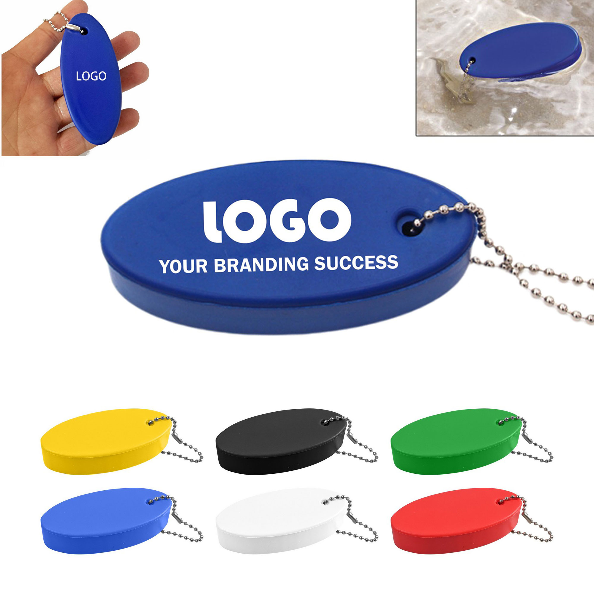 Oval PU Foam Floating Keychain 3