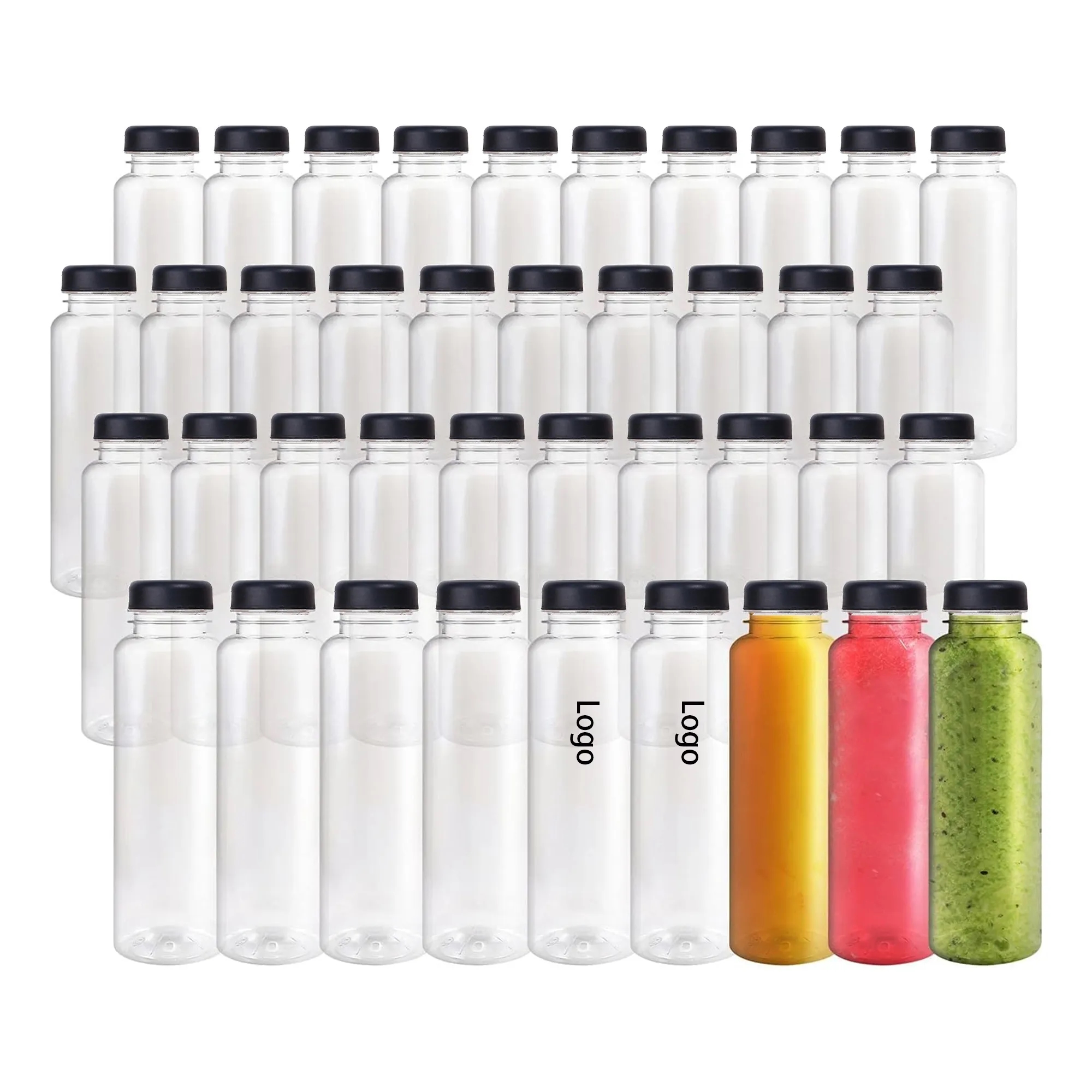 MOQ50 12Oz Clear Plastic Drum Drinking Bottle