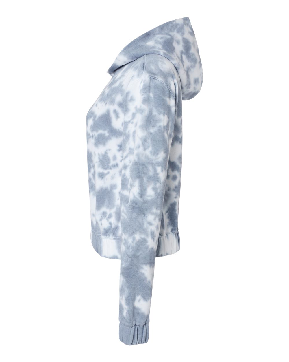 Women's Sueded Fleece Tie-Dyed Crop Hooded Sweatshirt - W23718 8