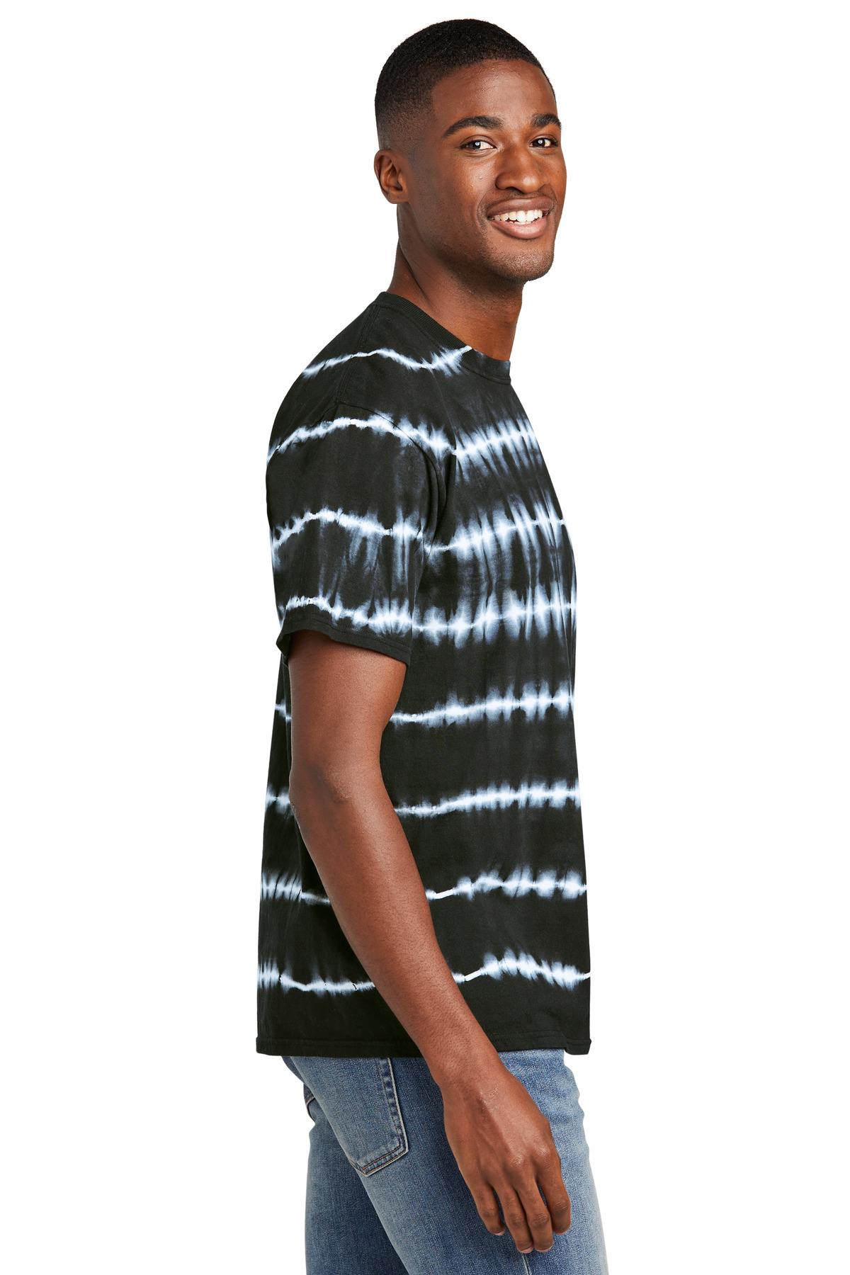 Allover Stripe Tie-Dye Tee