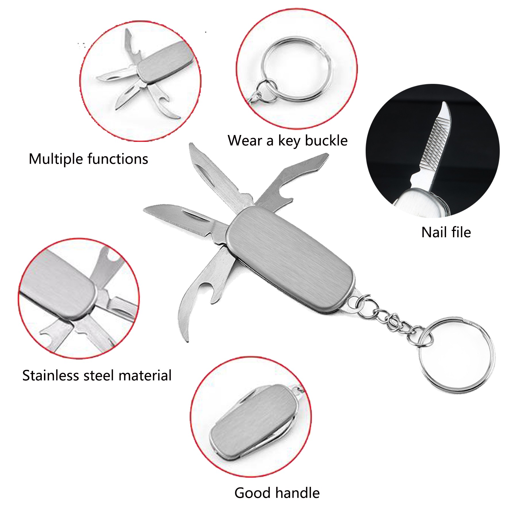 4-In-1 Mini Multi-function Folding Knife With Keychain 2