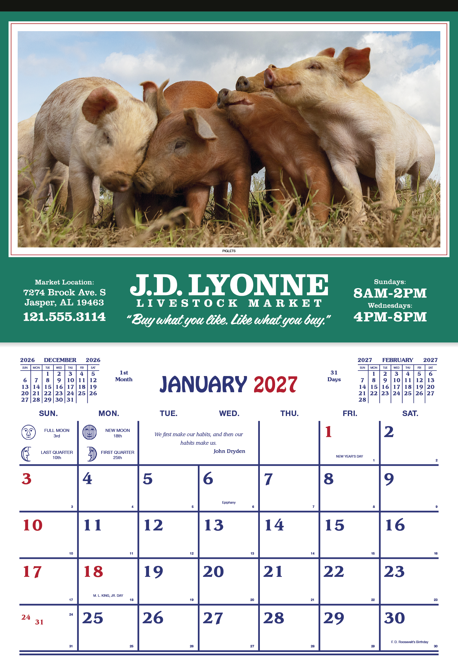 Skinner & Kennedy® Farm Calendar 21