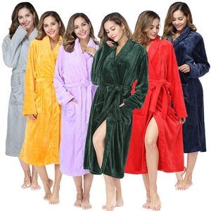 Women'S/Men'S Coral Fleece Bath Robe 2