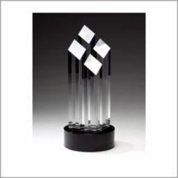 4 Diamond Shape Towers On Black Base 4" X 9" 2