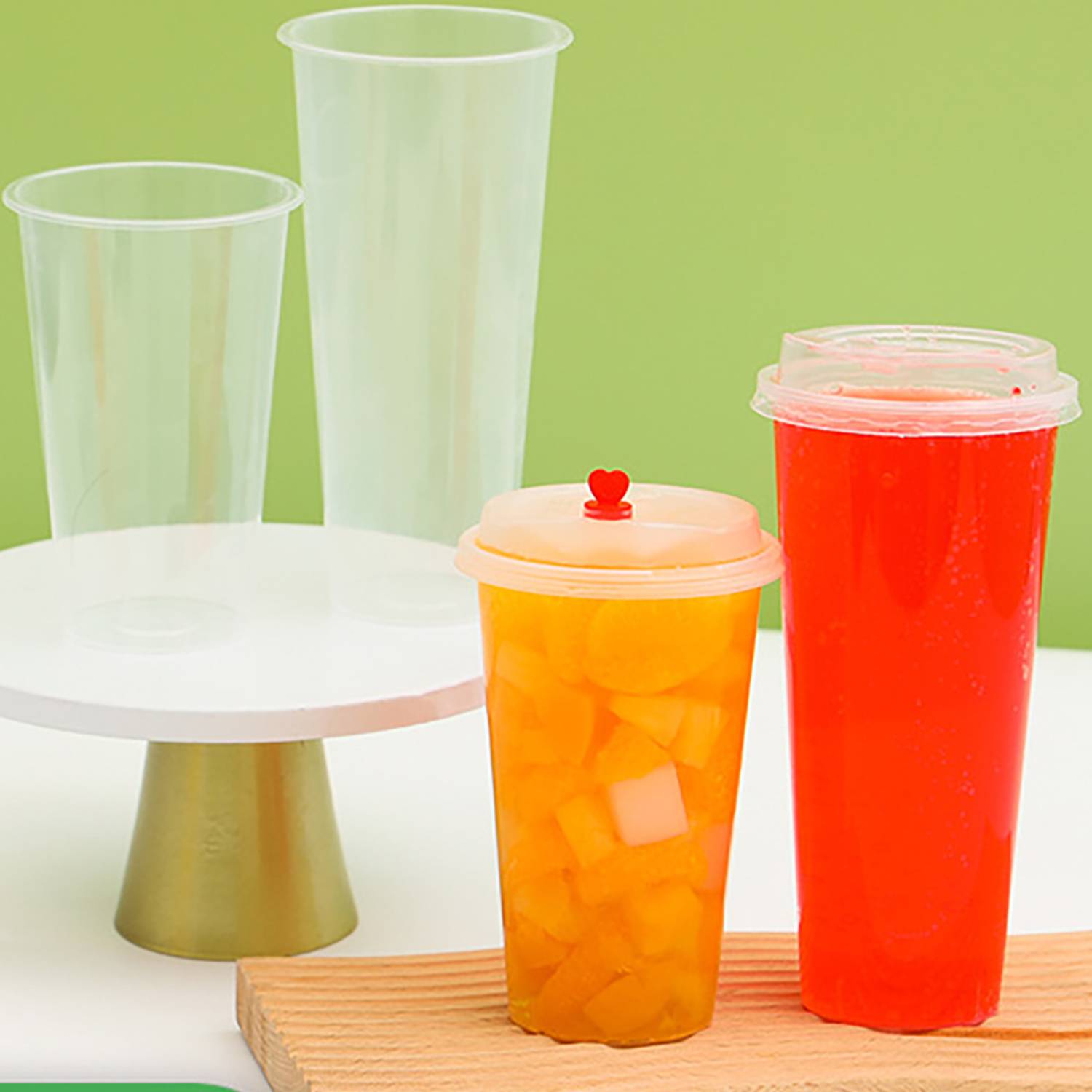 24OZ Convenient And Durable Disposable Plastic Cup W/ Lid 3