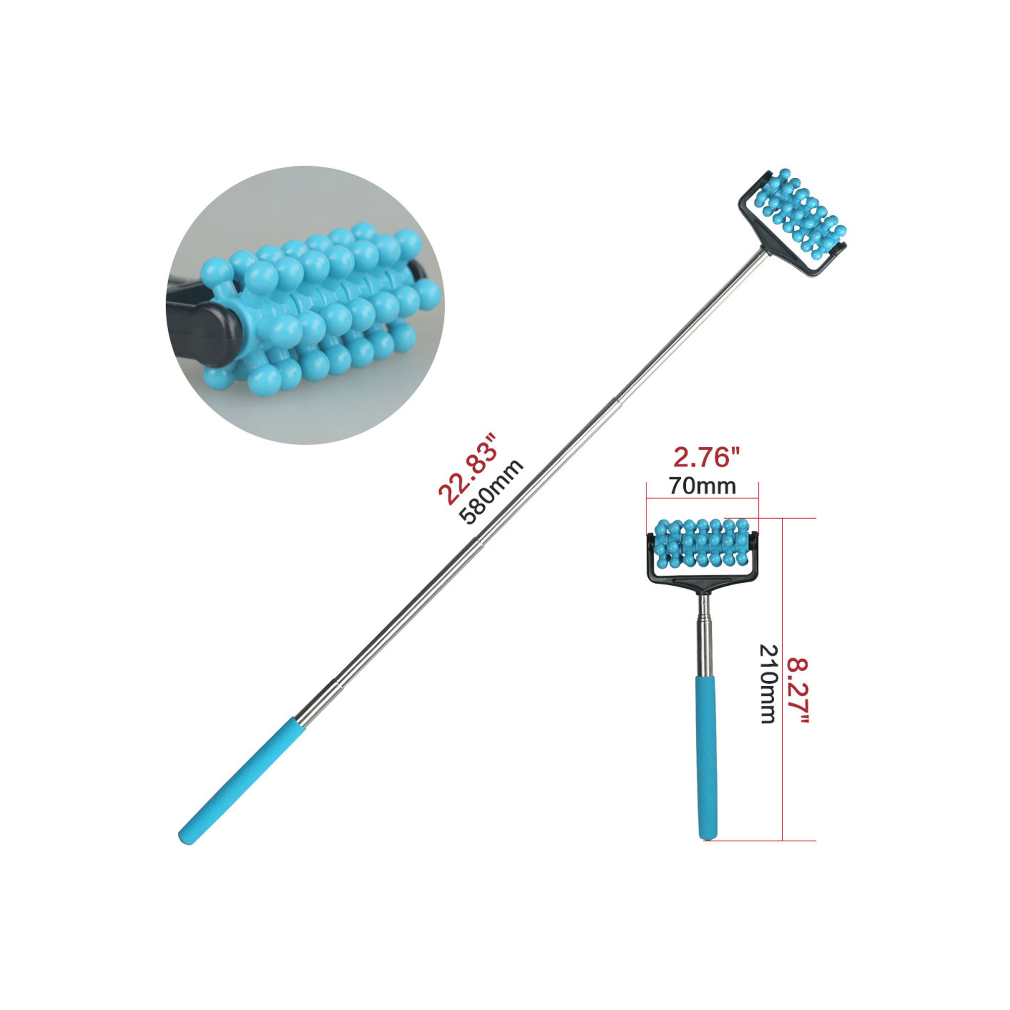 Stainless Steel Extendable Roller Massager 1