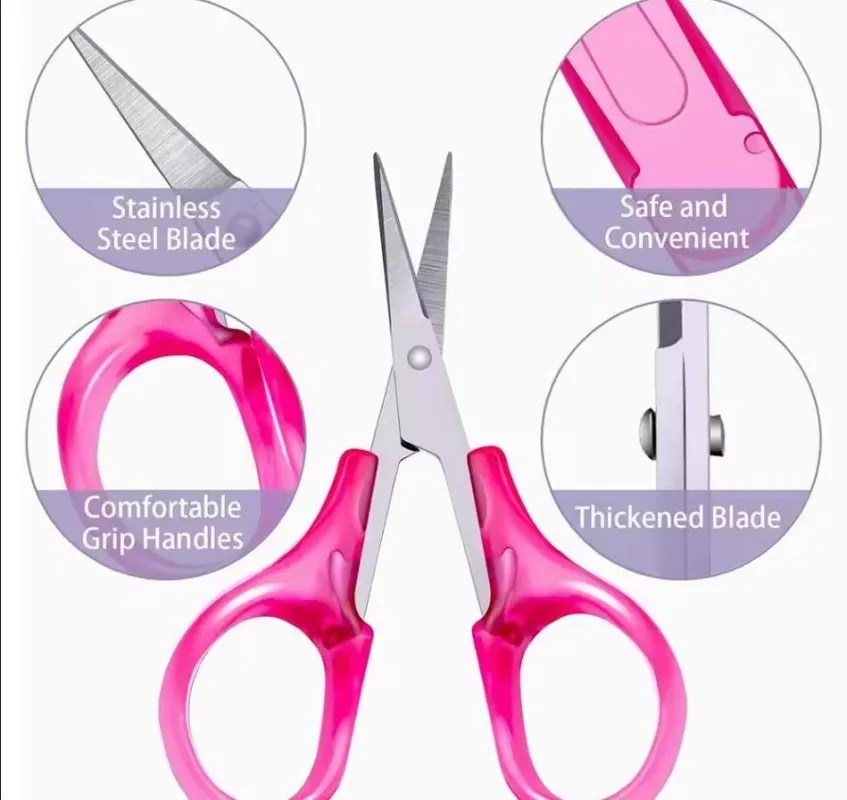 Stainless Steel with Protective Cover Straight Tip Scissors 3