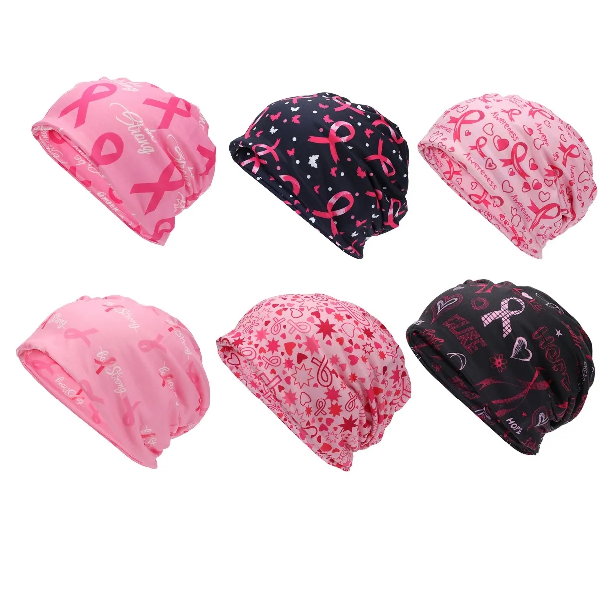 Breast Cancer Slouchy Beanie Hats 7