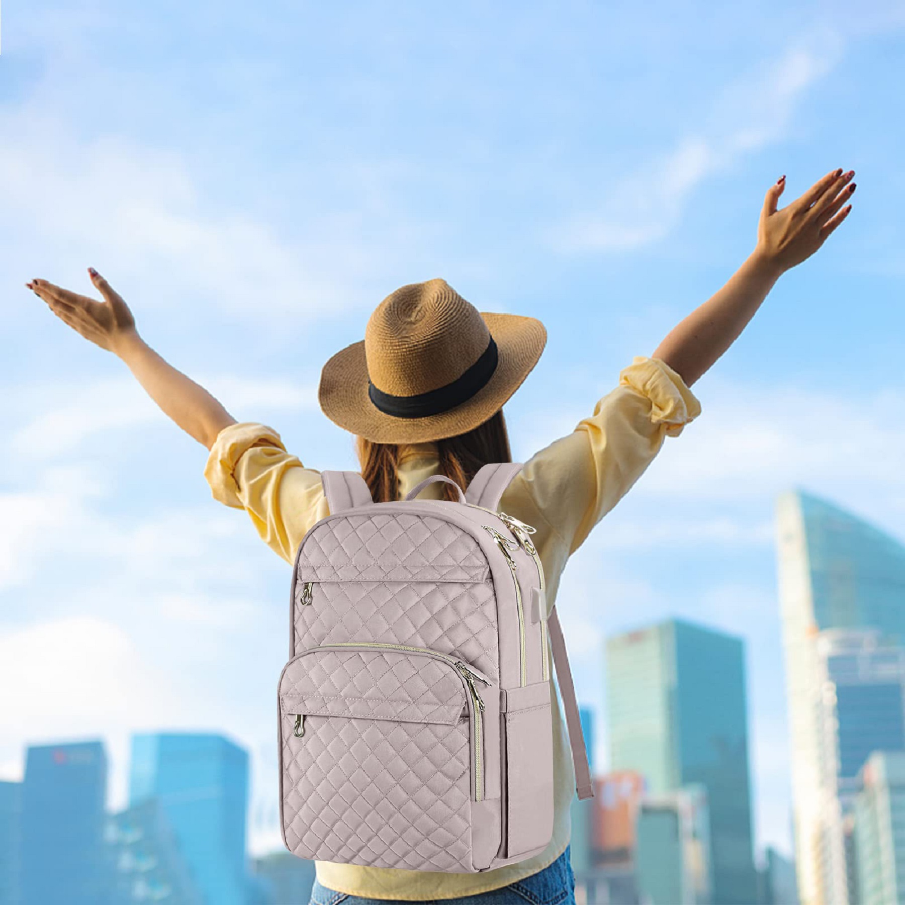 15.6 Inch Stylish Daypack with USB Charging Port 5