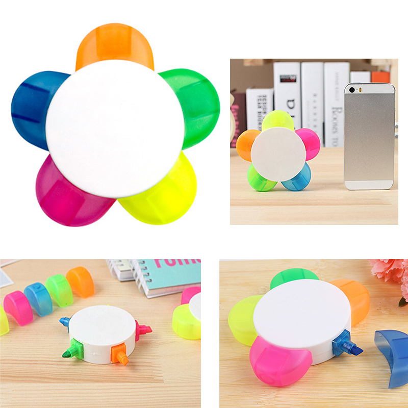Highlighters Flower Shape Fluorescent Watercolor Pen 1