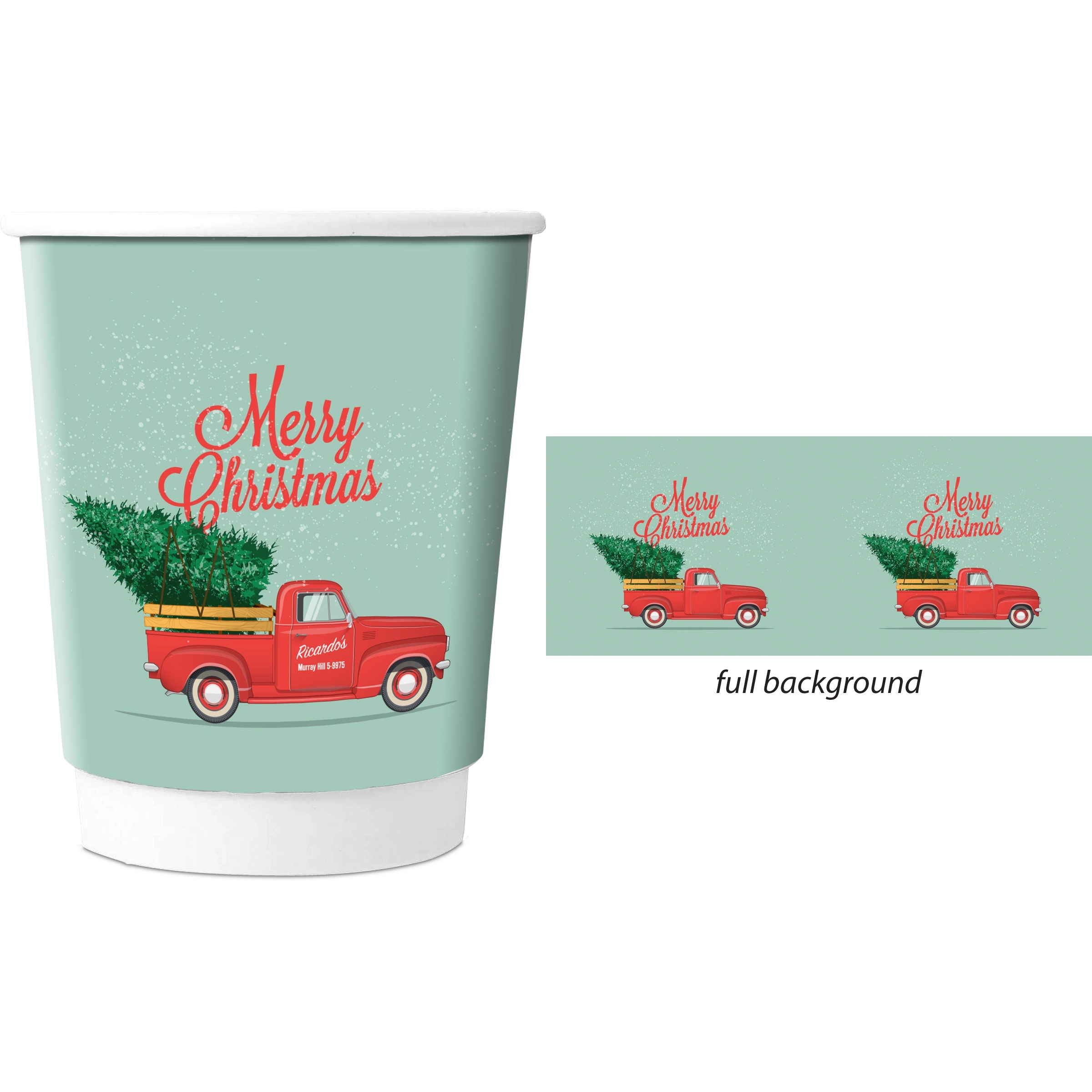 Holiday Themed 8 oz Double Wall Cup
