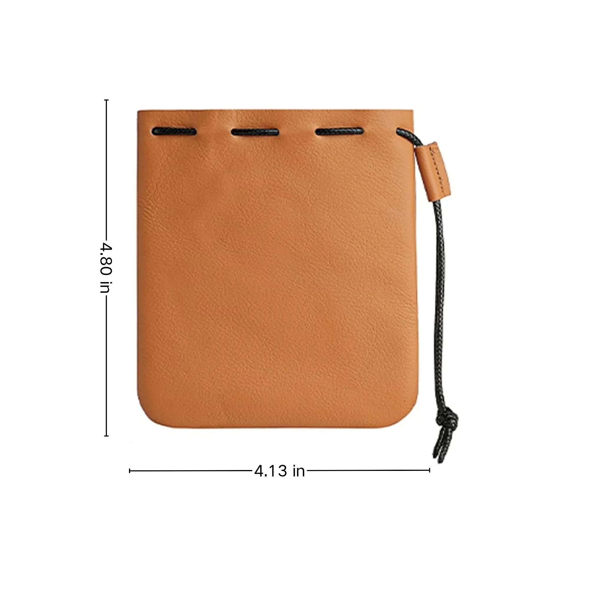 True Leather Drawstring Closure Portable Coin 3