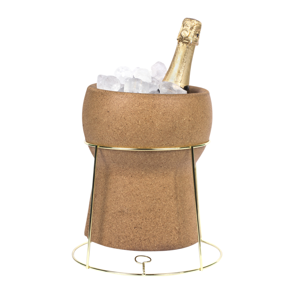 Champagne Cork Ice Bucket with Lid and Stand 5