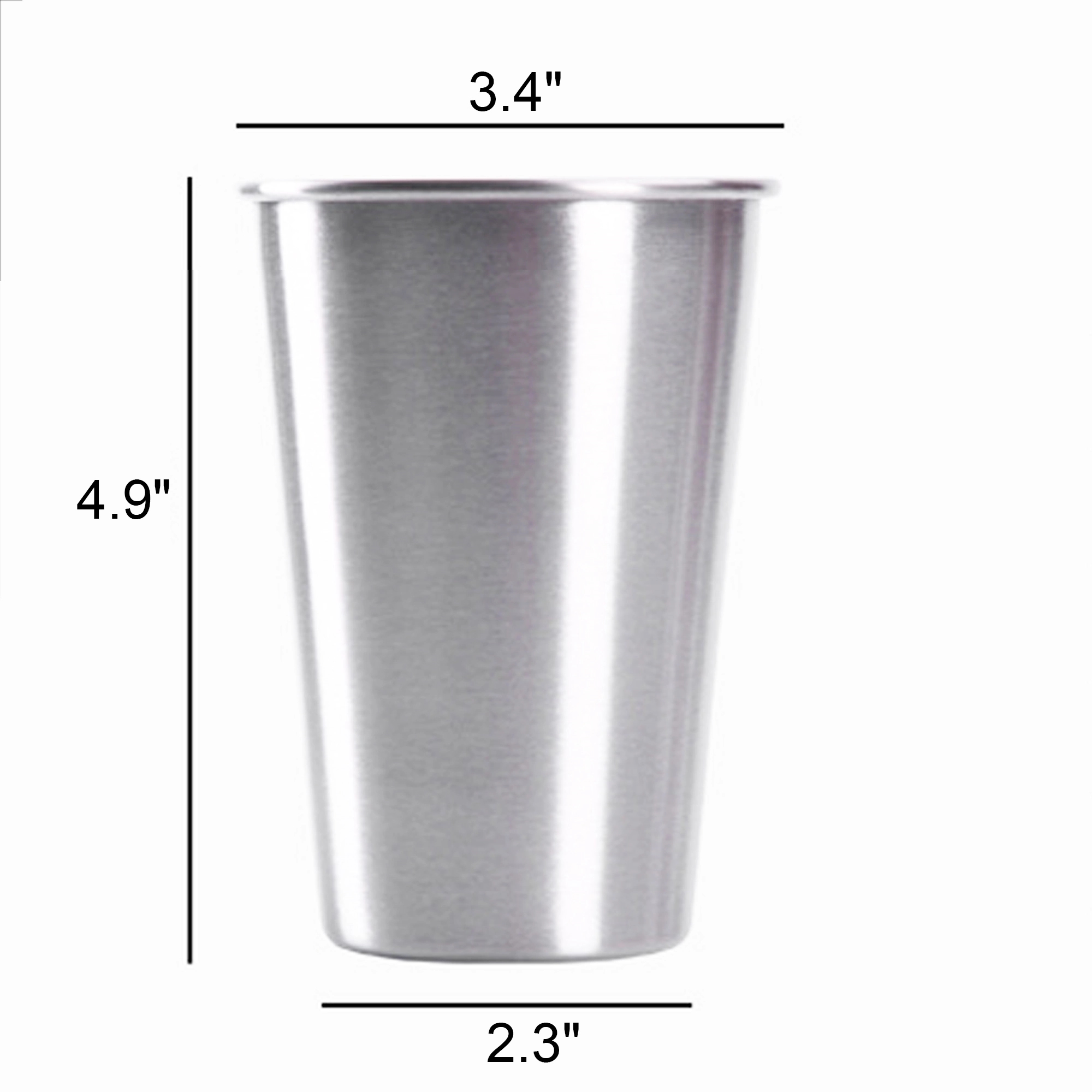 17 Oz Single Wall Stainless Steel Pint Cup 2