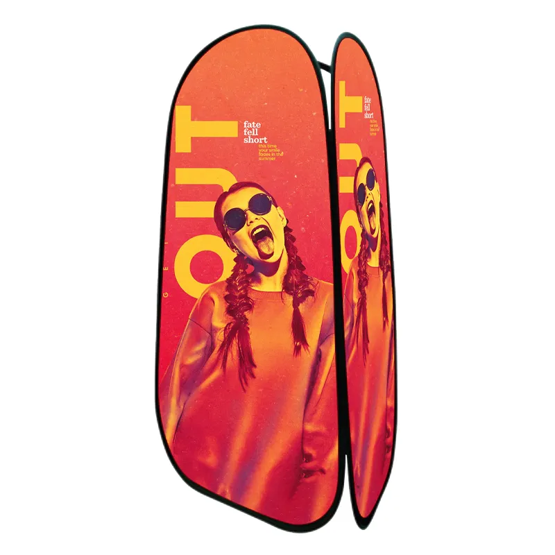 Three Sided Tower Shaped A - POP UP Standing Banner 1