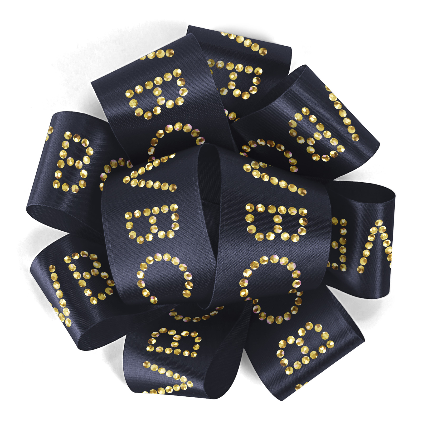 1½" Badge Satin Bow - Sparkle