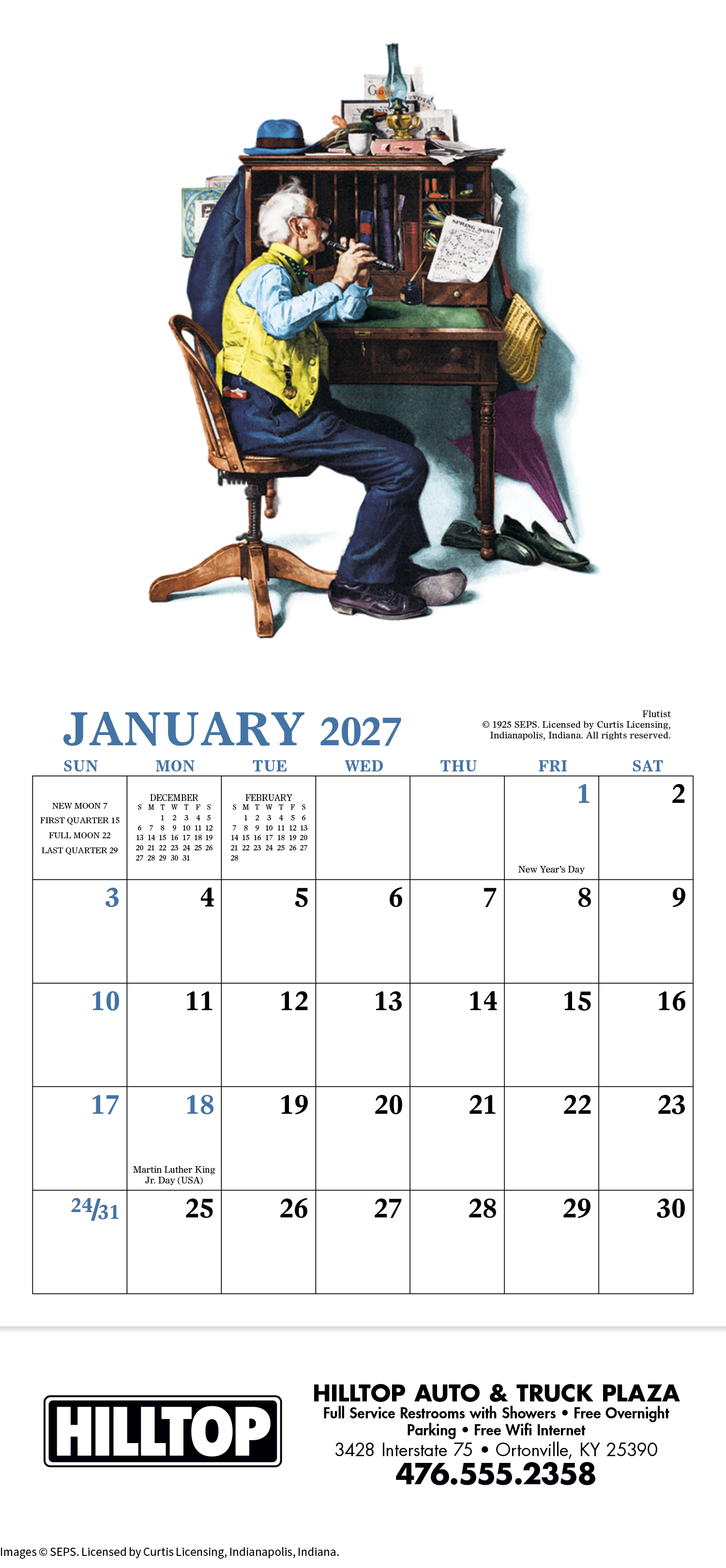 HotLine® Products Norman Rockwell Mini Calendar 44