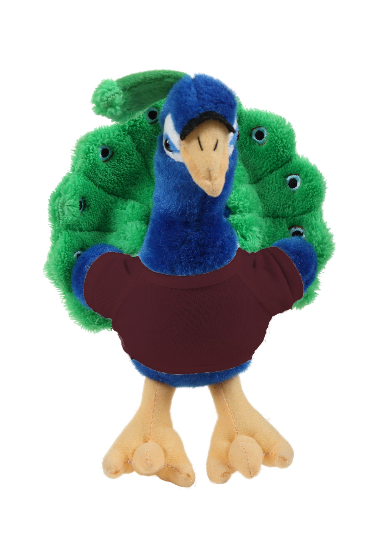 Soft Plush Sitting Peacock wearing a T-Shirt 15