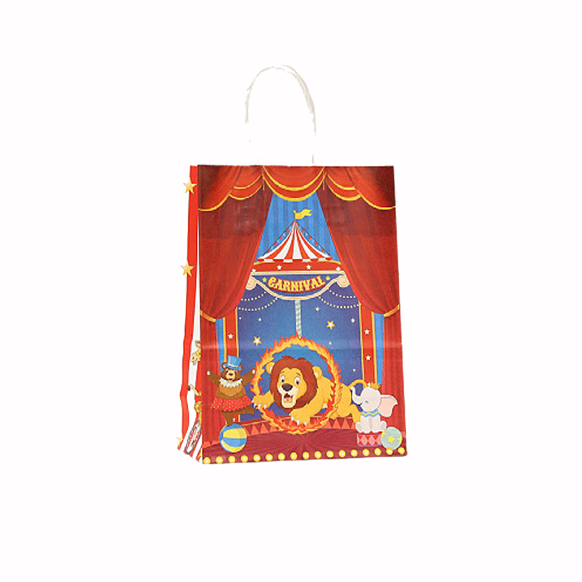 Circus-themed kraft paper tote bag 2