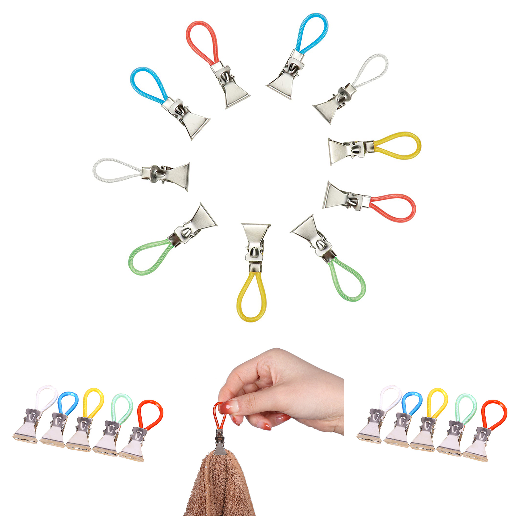 10 pcs Metal Hanging Towels Clips 1