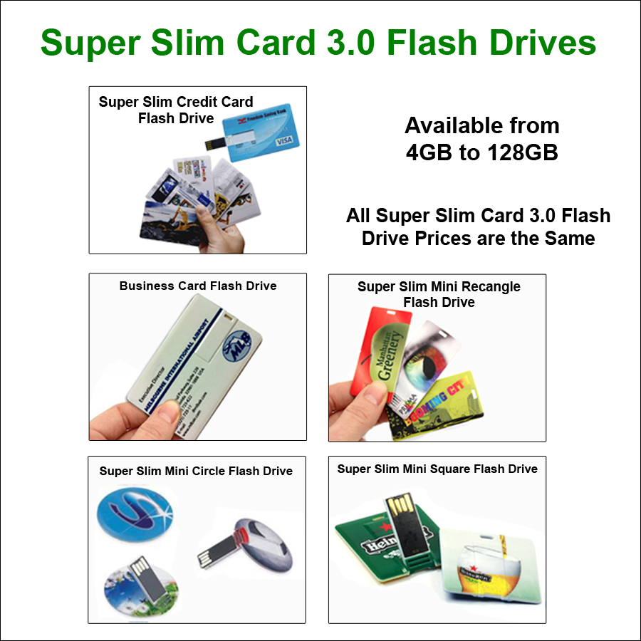 Super Slim Card USB 3.0 Flash Drives - 64 GB