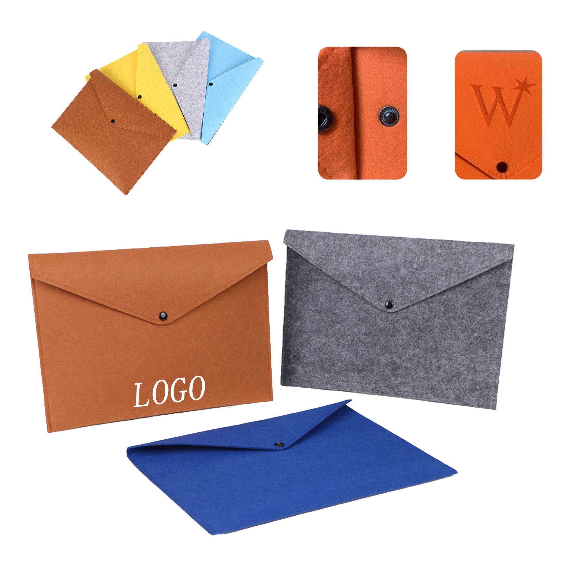 Portable Solid-Color A4 Felt File Bag 1