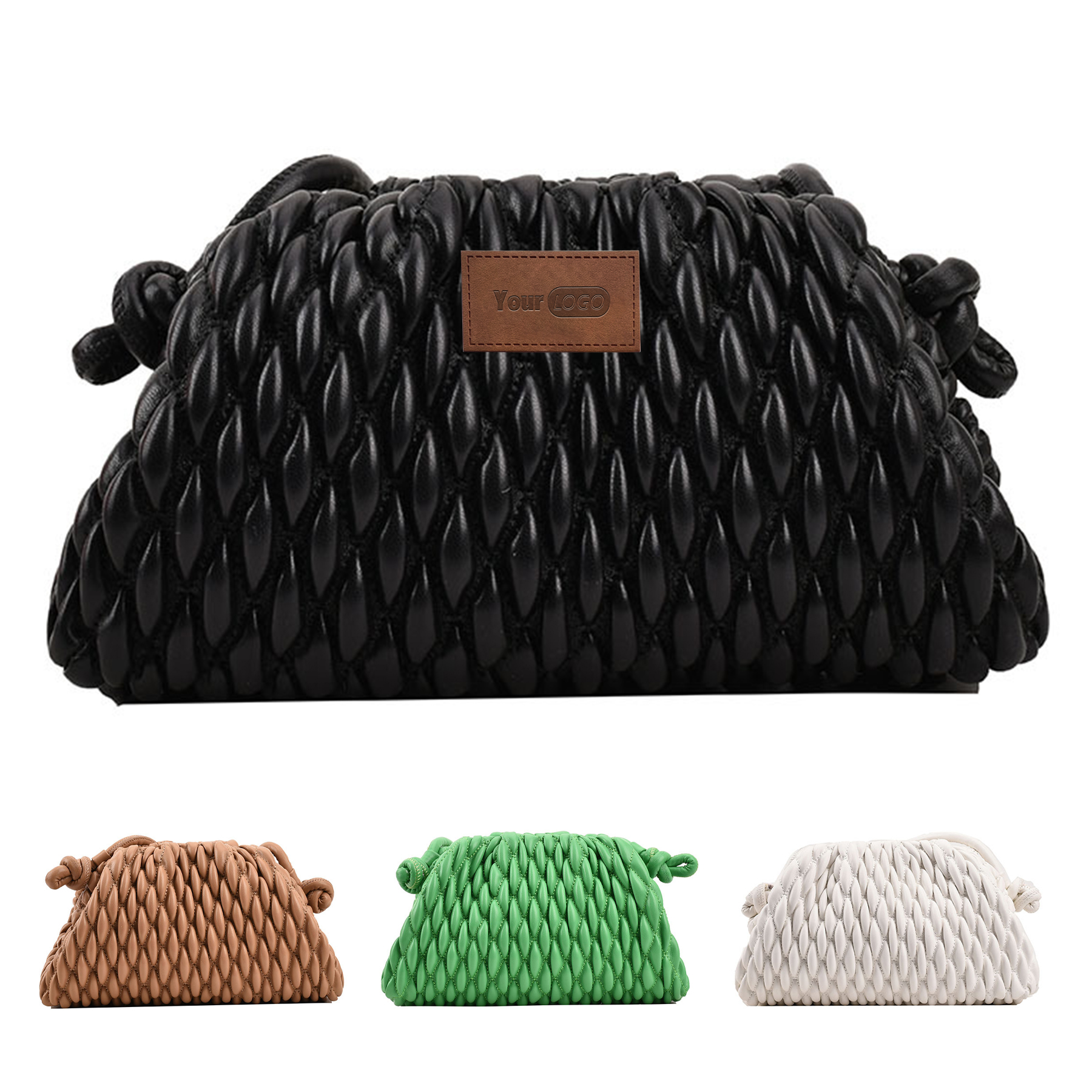PU Crossbody Purse Quilted Clutch Handbag for Women 1