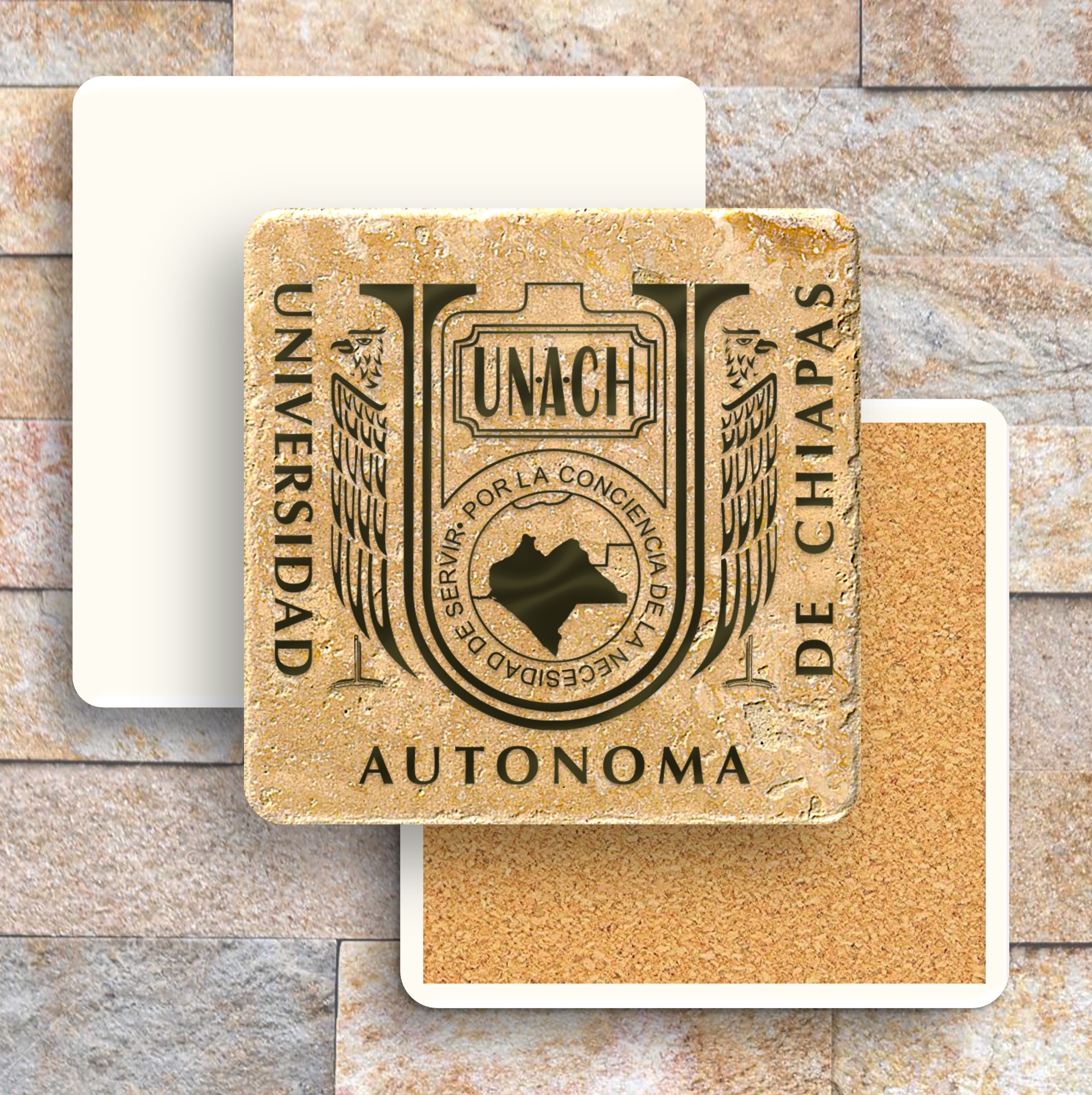 Faux Travertine Printed Square Coaster 9