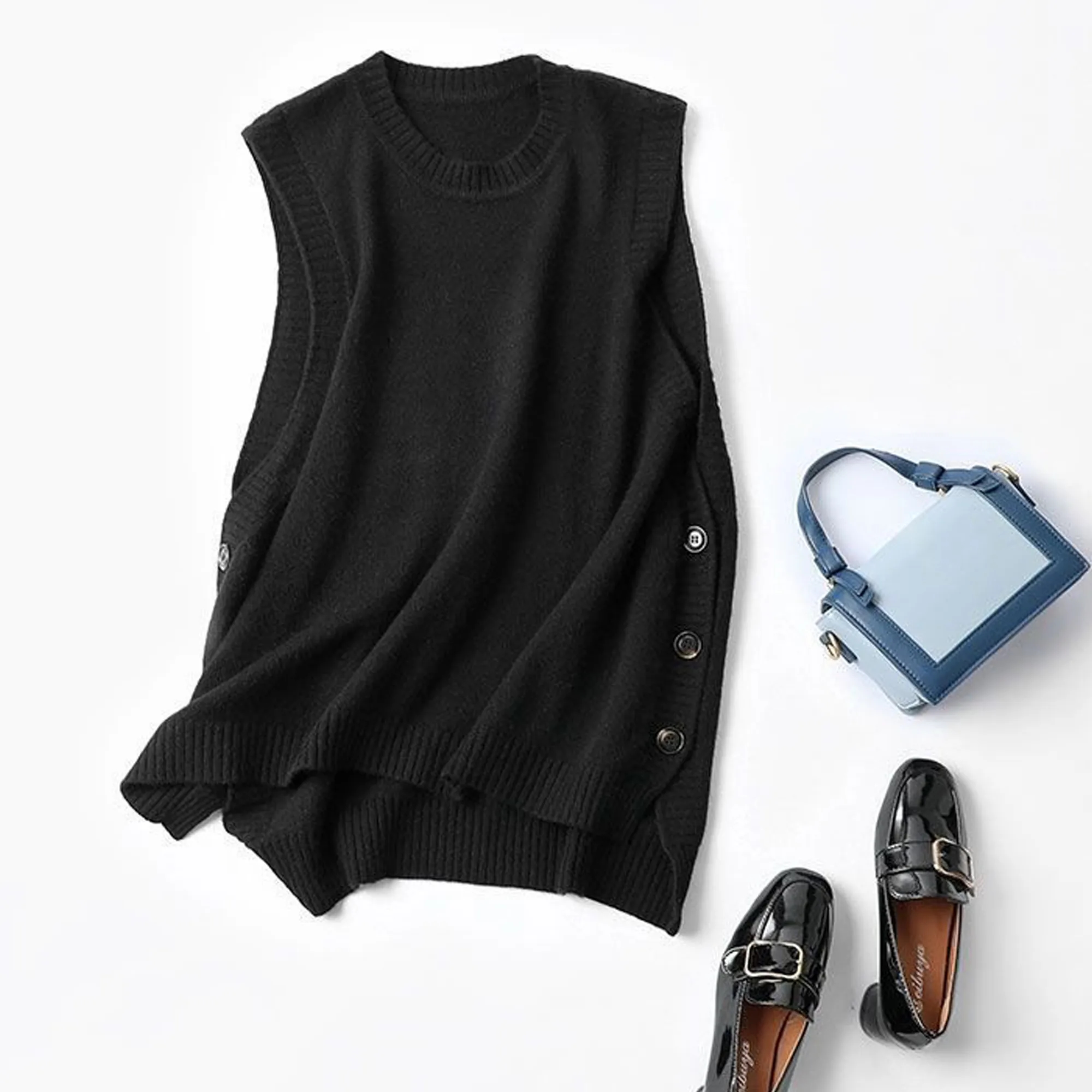 Women's Wool Blend Knitted Vest 4