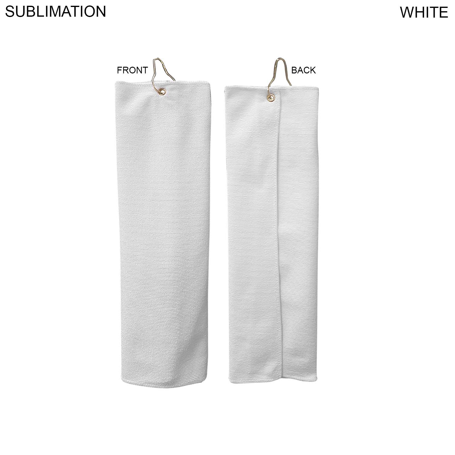 72Hr Fast Ship- Microfiber Dri-Lite Terry Golf Towel, 18" length, Trifold Grommet & Hook, Sublimated 6