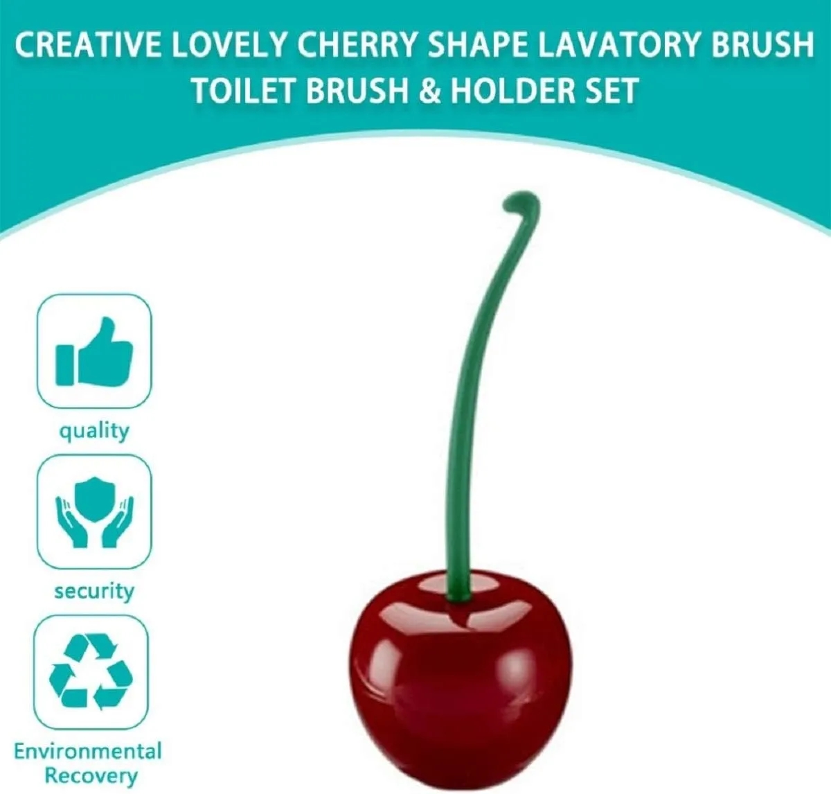 Cherry Toilet Brush Set with Long Handle 7
