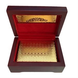 PET 24K Gold Metal Poker Playing Card with Wooden Box 3