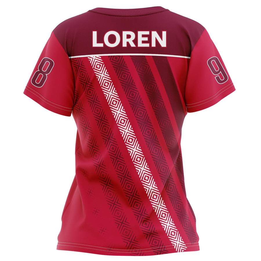 Women's Sublimation Football Fanwear Jersey w/ Shoulder & Mesh Siding 7