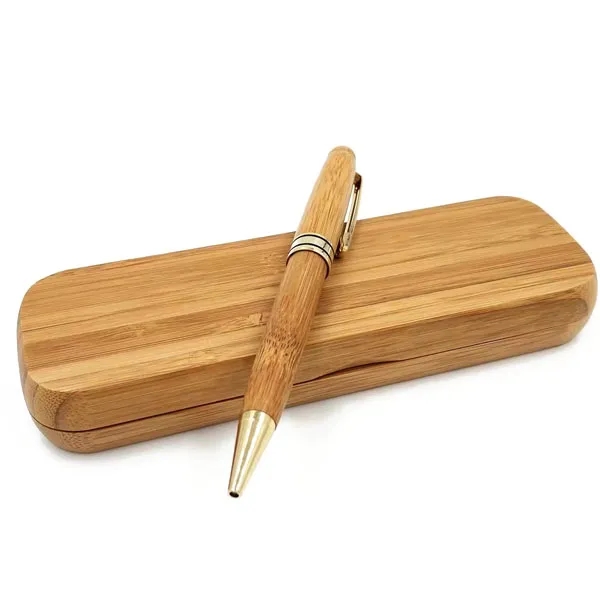 Eco-friendly Natural Bamboo Twist Ballpoint Pen Sets 8