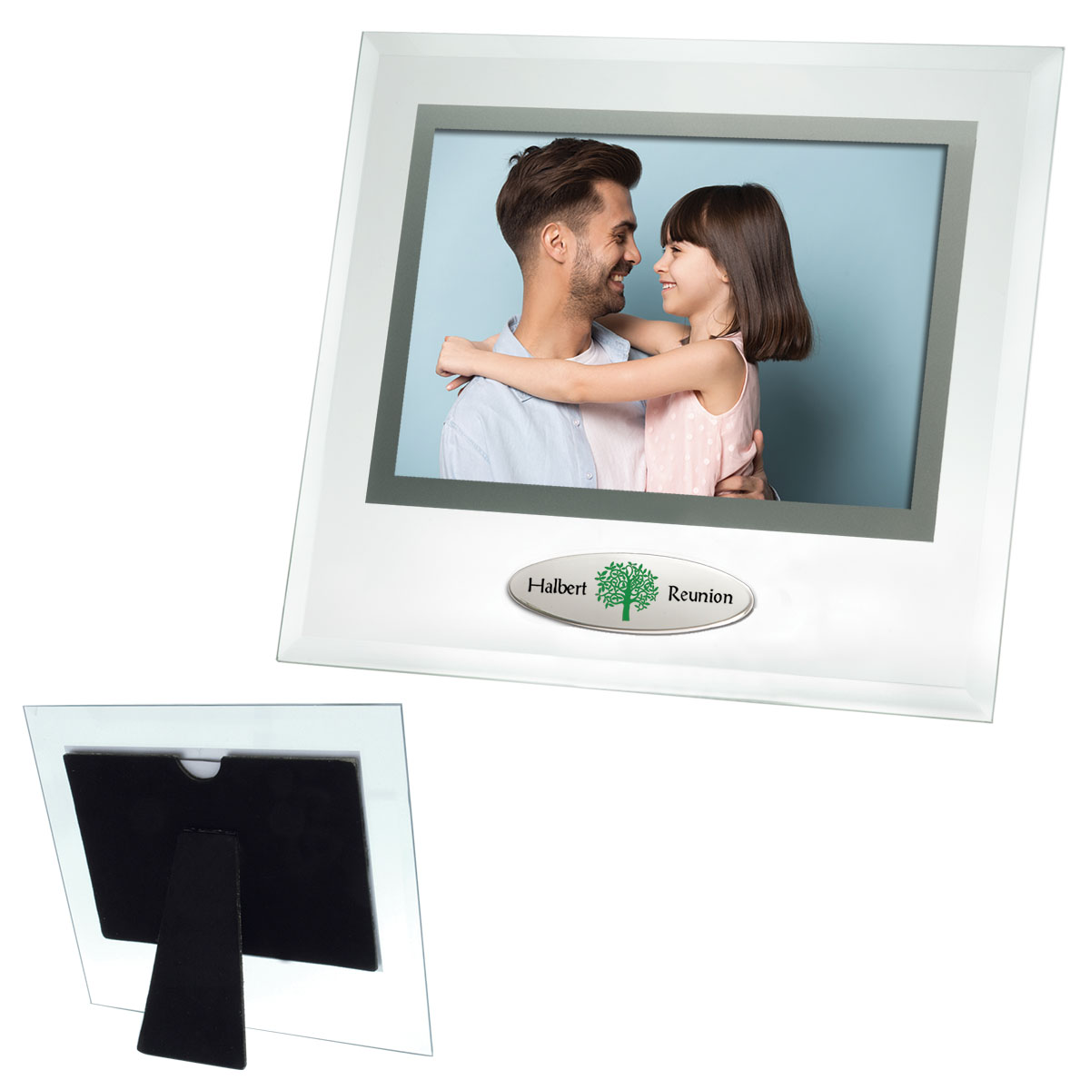 6 x 4 Beveled Glass Frame w/Metal Accent