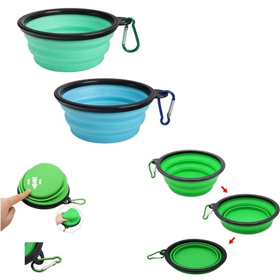 Silicone Collapsible Pet Bowl With Carabiner 4