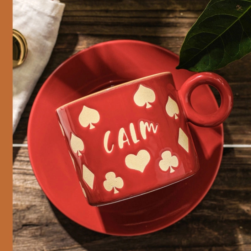 Custom Coffee Cup Set with Love heart 6