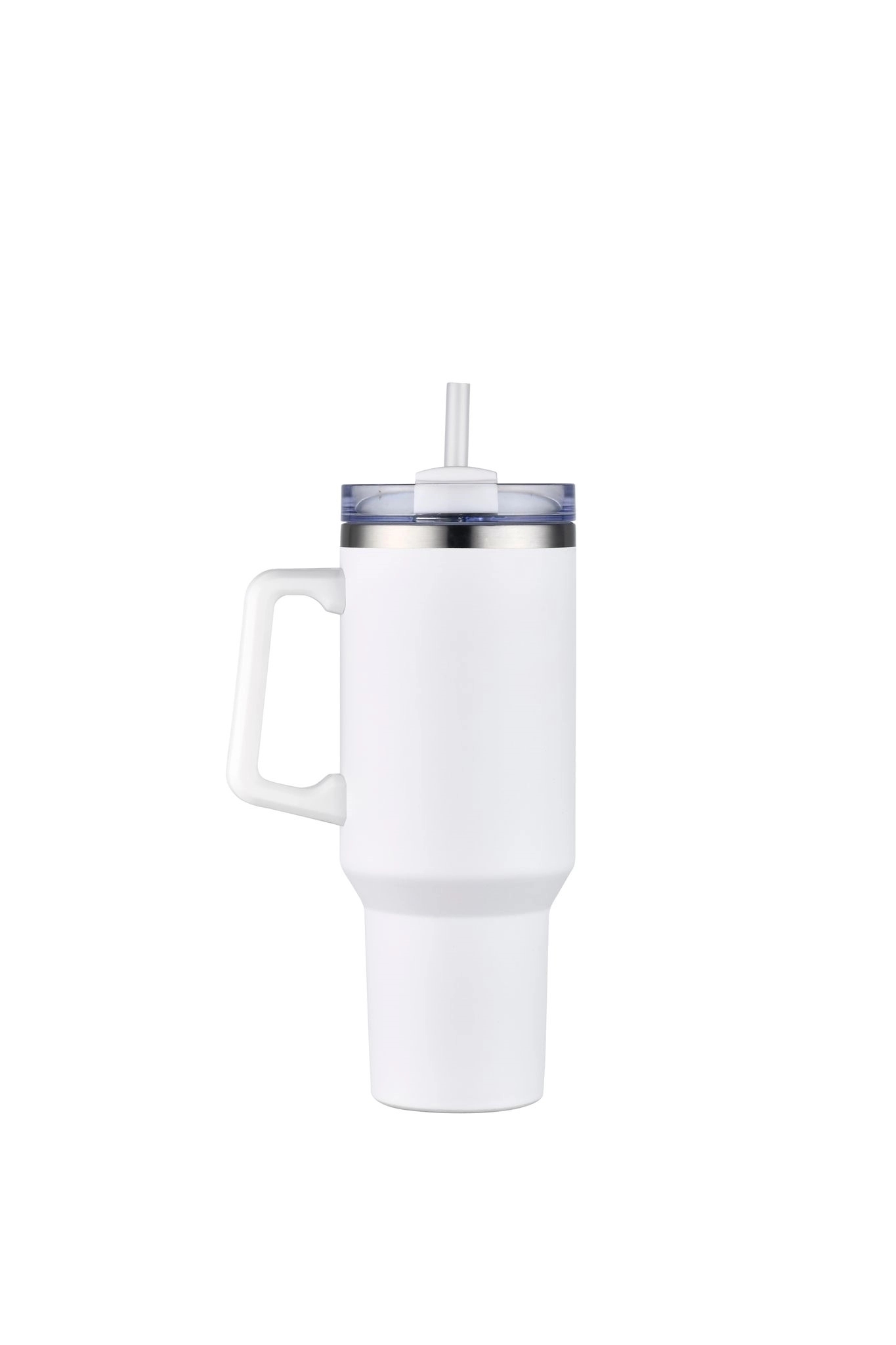 40oz Stainless Travel Mug w/ Handle and Straw 35