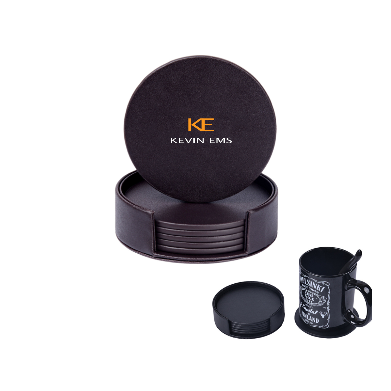 Creative PU Leather Insulation Coaster 2